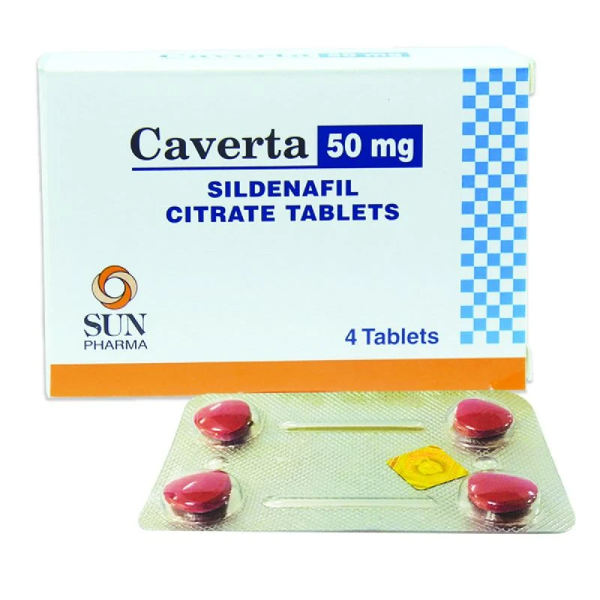 Buy Caverta 50 mg Tablet by Sun Pharma containing sildenafil citrate online at omsdelhi.