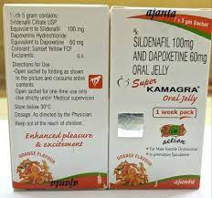 SUPER KAMAGRA ORAL JELLY SILDENAFIL 100MG & DAPOXETINE 60MG - AJANTA PHARMA www.omsdelhi.com