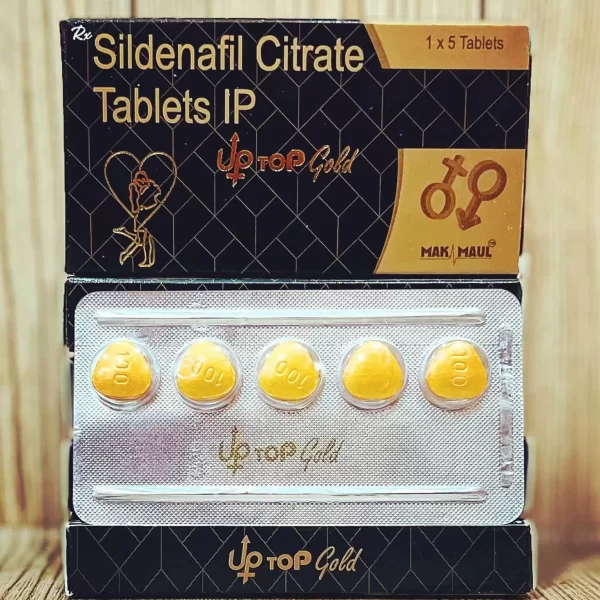 UPTOP-GOLD-100MG-TABLET" is a medication used for the treatment of erectile dysfunction in men. UPTOP-GOLD-100MG-TABLET contains the active ingredient Sildenafil Citrate