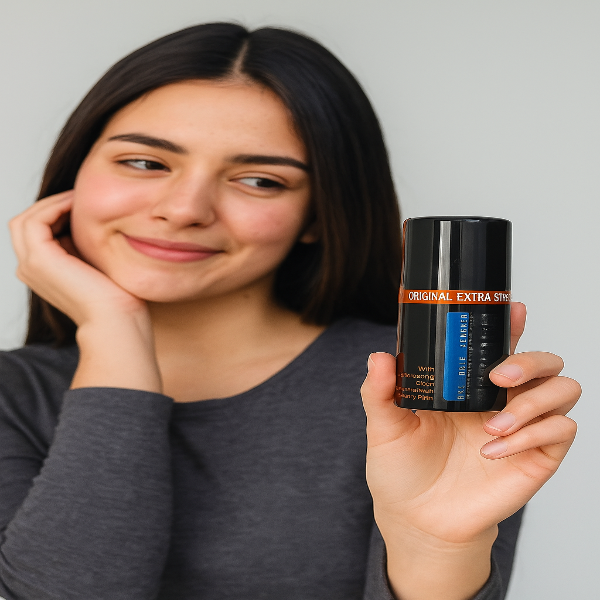 Long Time Delay Spray for Men bottle placed on a clean premium background showcasing men's intimate wellness and confidence support product packaging.
