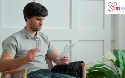 Man reading delay spray instructions to understand delay spray side effects, safety precautions, and proper usage for premature ejaculation.