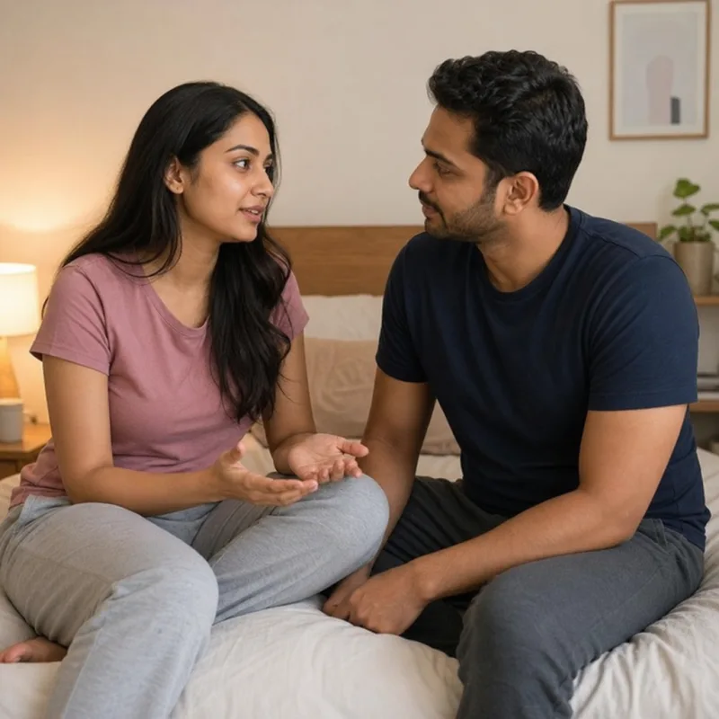 Couple having a supportive conversation about premature ejaculation and erectile dysfunction